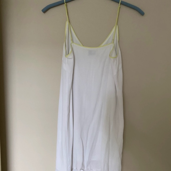 Aritzia Wilfred Free White/Neon Yellow Slip Dress - Picture 2 of 5